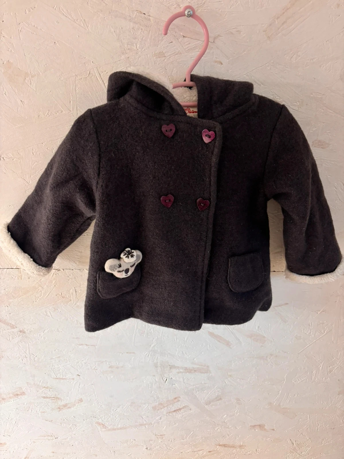 Plush-lined hooded coat with fur trim – Du Pareil au Même – 18 months (80 cm) – photo 3
